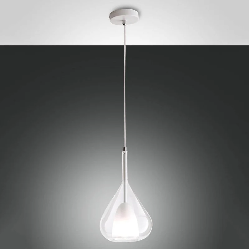 Lila moderne Glas-Pendelleuchte Transparent