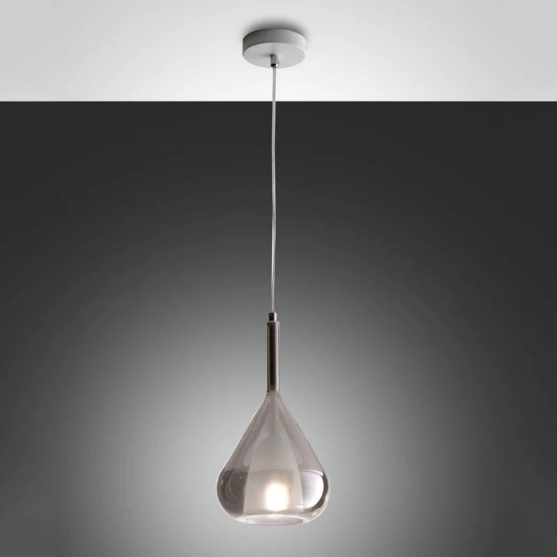 Lila extravagante Pendelleuchte aus Rauchglas