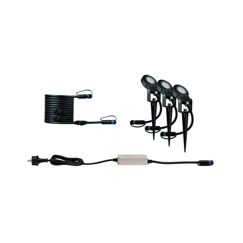 LED Plug & Shine Spot Sting Basisset Dimmbar IP67 24V 3000K 3x6W