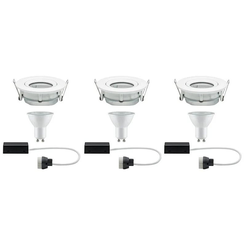 Premium EBL Set Nova IP65 schwenkbar LED 3x7W GU10 Weiß