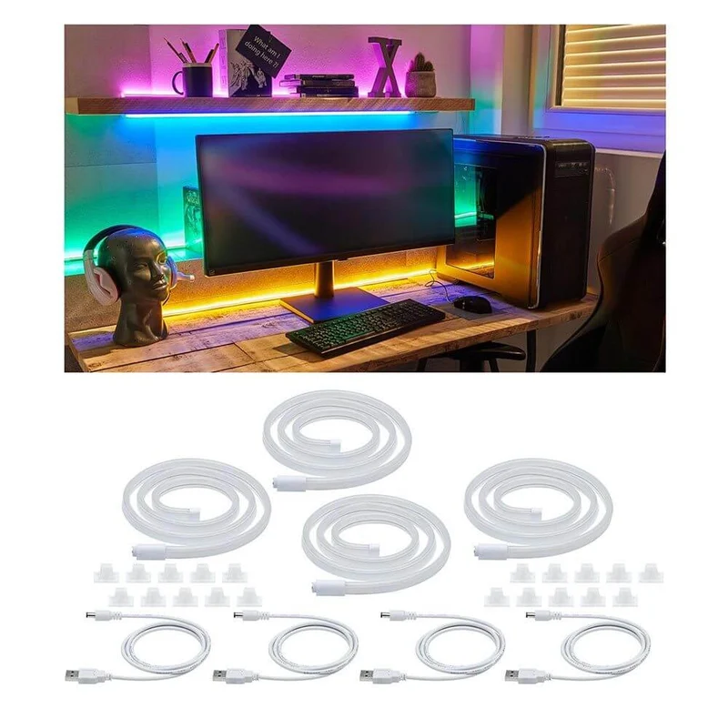 USB-LED 1m Strip Neon Colorflex Blau, Grün, Orange und Pink