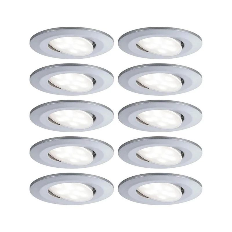 10er-Set LED Einbaulampen Calla Dimmbar IP65 4000K Chrom-Matt
