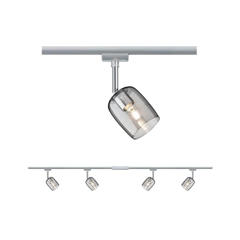 URail Schienensystem-Set Blossom 4-flammig Chrom, Rauch