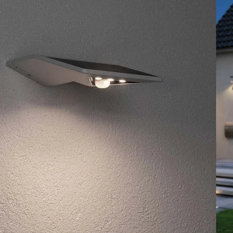 LED Solar Sensor-Wandleuchte Yoko IP44 3000K Weiß
