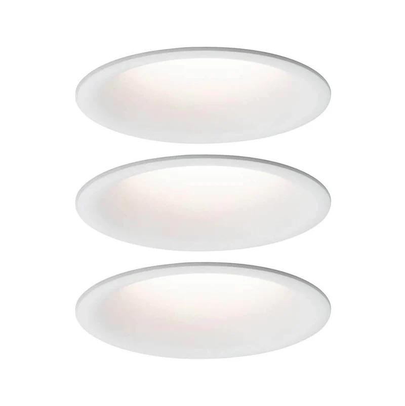 3er-Set LED Einbauleuchten Cymbal Coin starr Dimmbar IP44 2700K Weiß