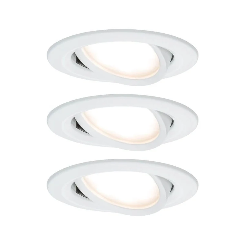 3er-Set Einbauleuchte LED Nova rund 3-Stufen Dimmbar Weiß