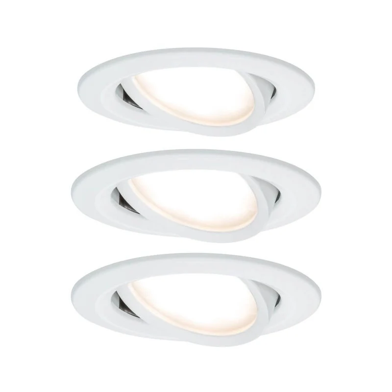 3er-Set LED Einbauleuchte Nova rund Weiß
