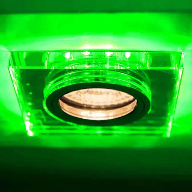 GU10 Decken-Einbaustrahler Soren mit grünen LED`s 9 x 9cm 230V