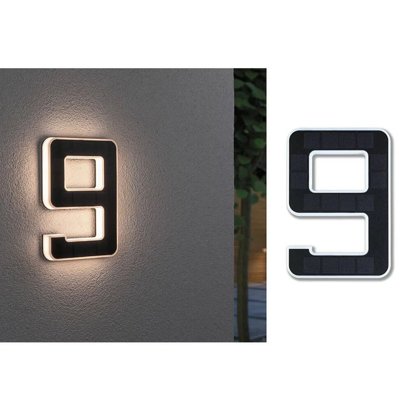 Solar LED Hausnummernleuchte Nummer 9