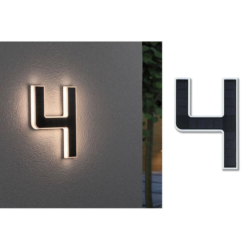 Solar LED Hausnummernleuchte Nummer 4