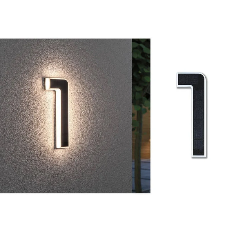 Solar LED Hausnummernleuchte Nummer 1
