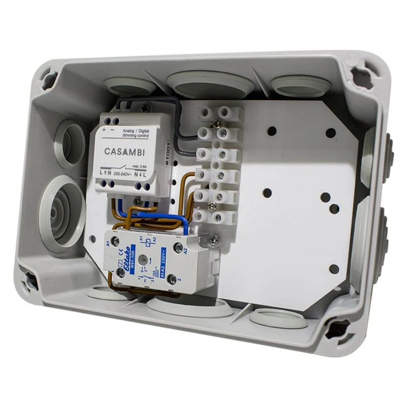 Casambi ASD Outdoor Box mit Schaltrelais in Schalterbox