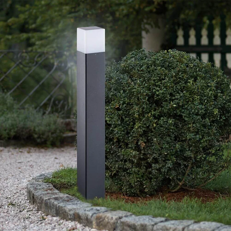 Eckige Pollerleuchte Vadra 80cm IP44 Anthrazit, Weiß
