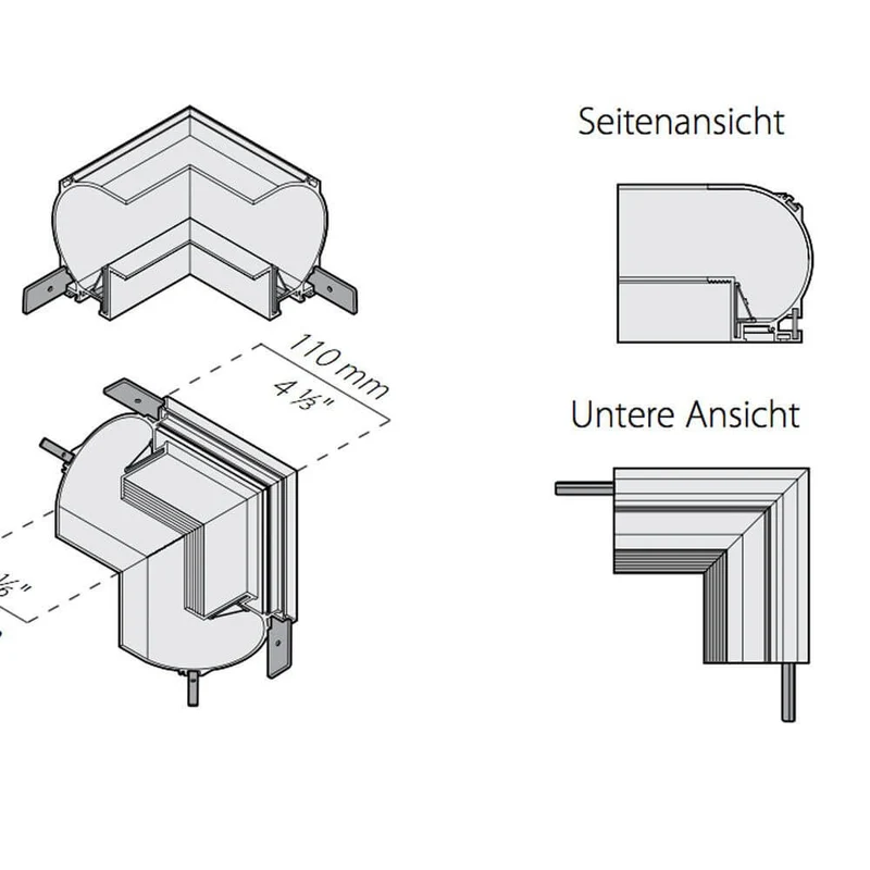 Panzeri Manhattan Ecken für Einbauprofil