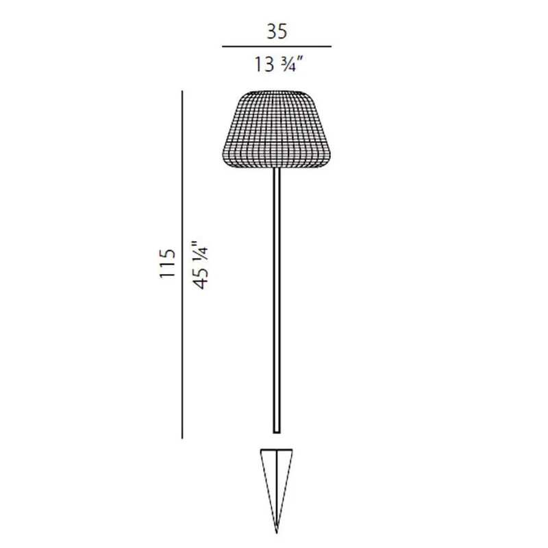 Panzeri Ralph Rattan Pollerleuchte 115cm