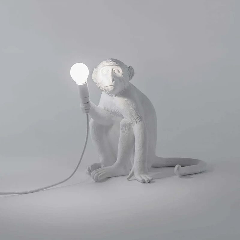 Seletti Monkey Tischlampe sitzend Weiß