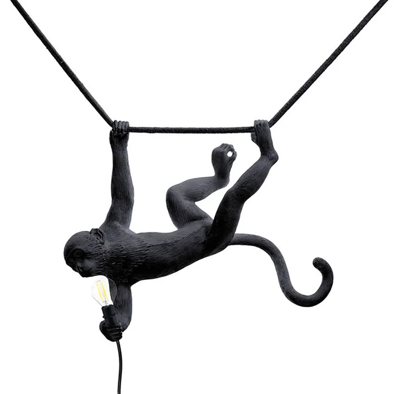 Seletti Monkey Swing Außen-Hängeleuchte Schwarz