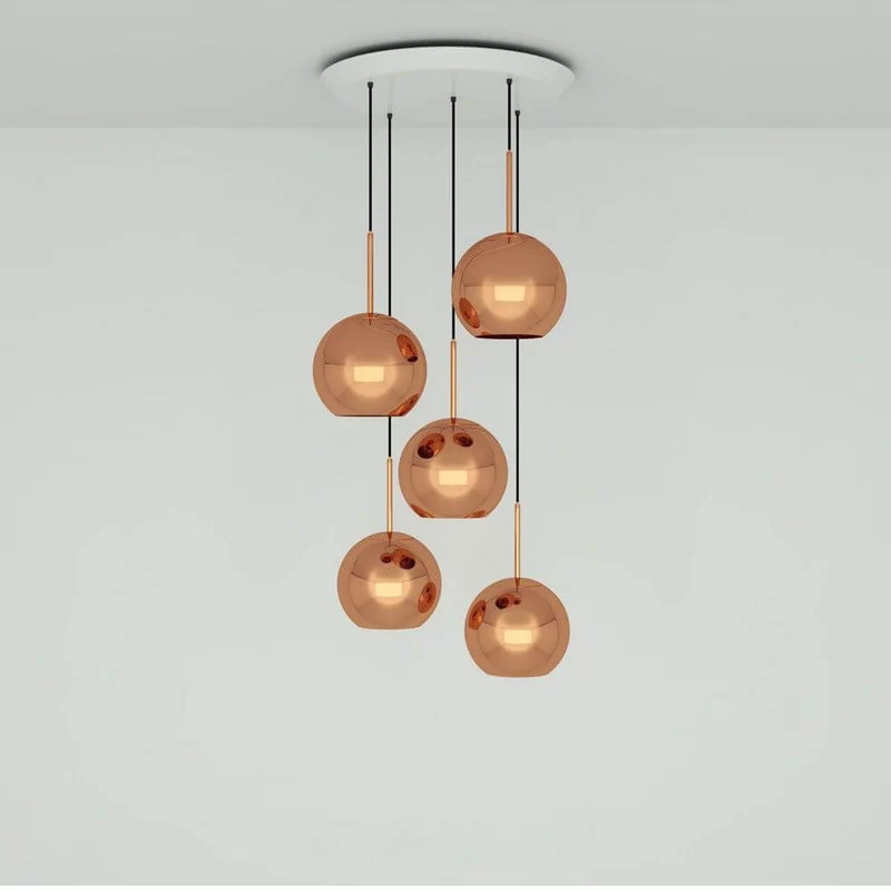 Tom Dixon Copper 5er Pendelleuchte Ø 25cm
