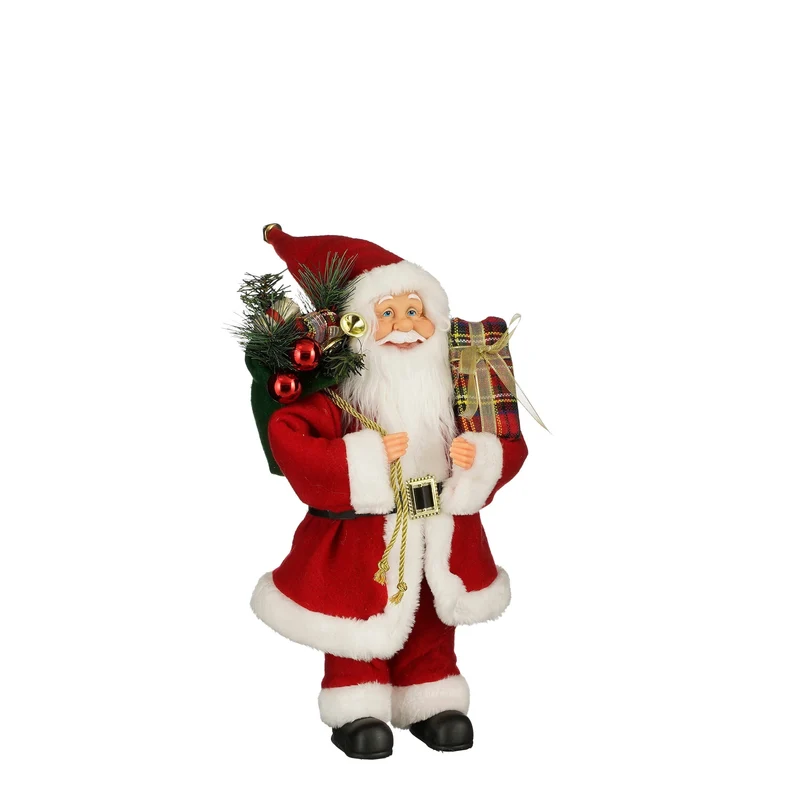 Klassisk jultomte med julklappsäck 40 cm hög