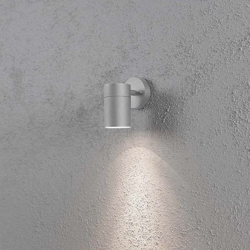 Modena Außen-Wandleuchte Grau, klares Glas, Reflektor
