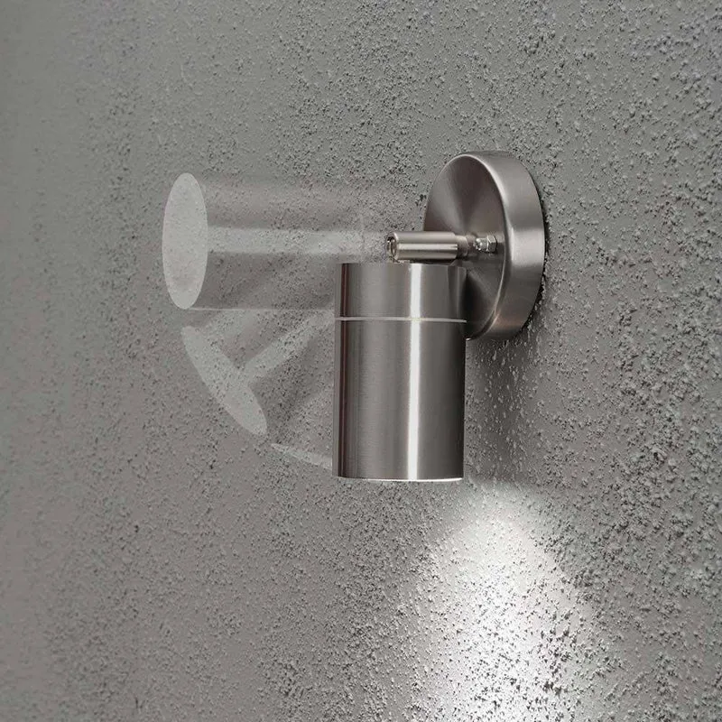 Modena Energiespar Wandspot schwenkbar Edelstahl, klares Glas