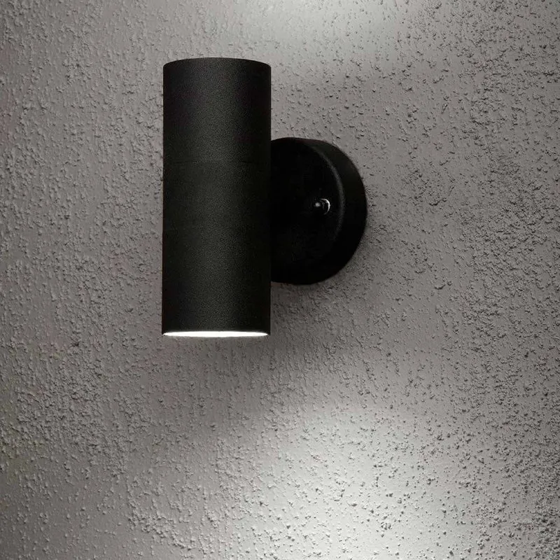 Modena Außen-Wandlampe mit doppeltem Lichtkegel Schwarz