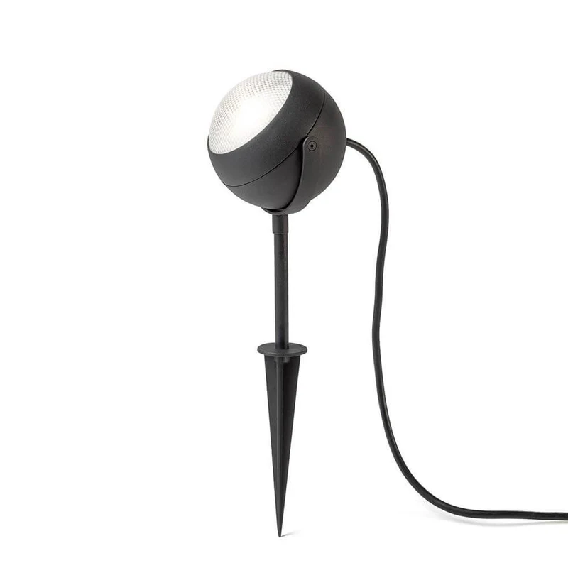 Lecce LED Erdspießleuchte Schwenkbar Schwarz, facettiertes Acrylglas