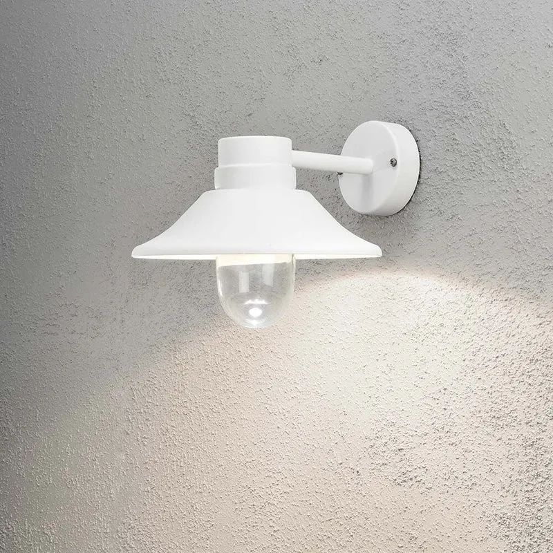 Vega LED Außen-Wandleuchte Weiß, klares Glas