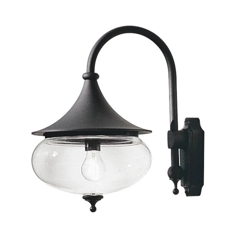 Libra Außen-Wandleuchte Schwarz, klares Glas
