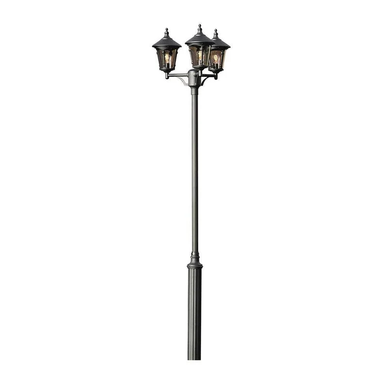 Virgo Leuchtenkopf 3-tlg. für Mastleuchte Schwarz, Rauchfarben
