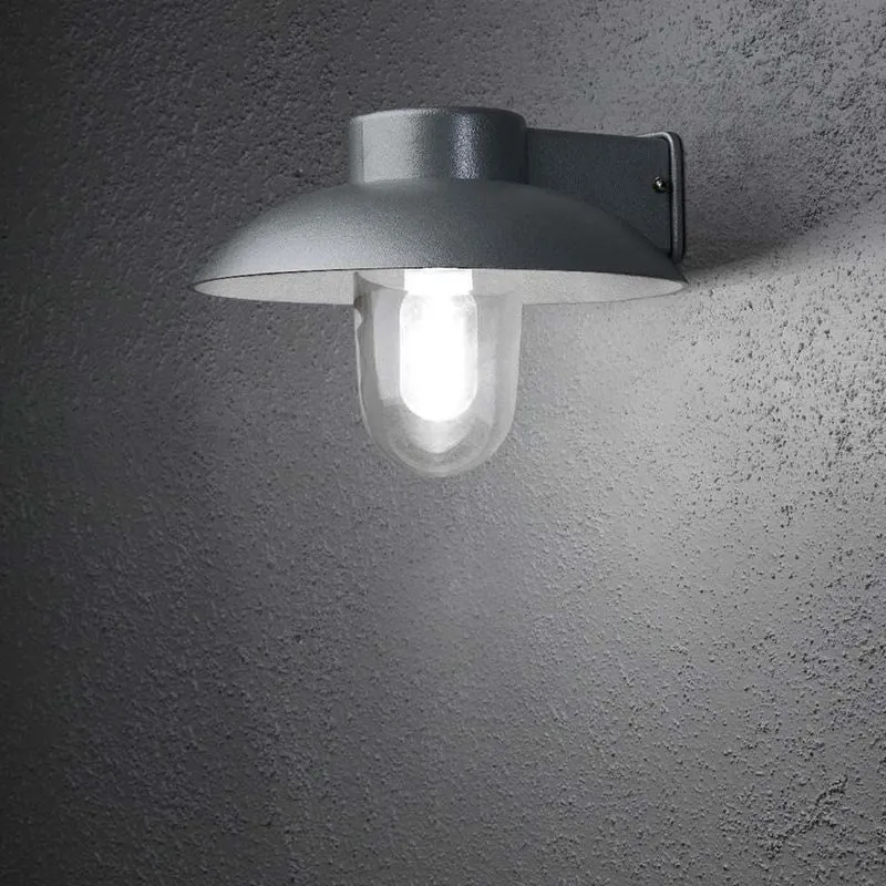 Mani Außen-Wandleuchte Silber, klares Glas