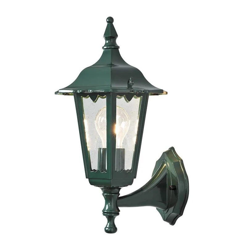 Firenze Wandaußenlampe Laterne Grün, klares Glas