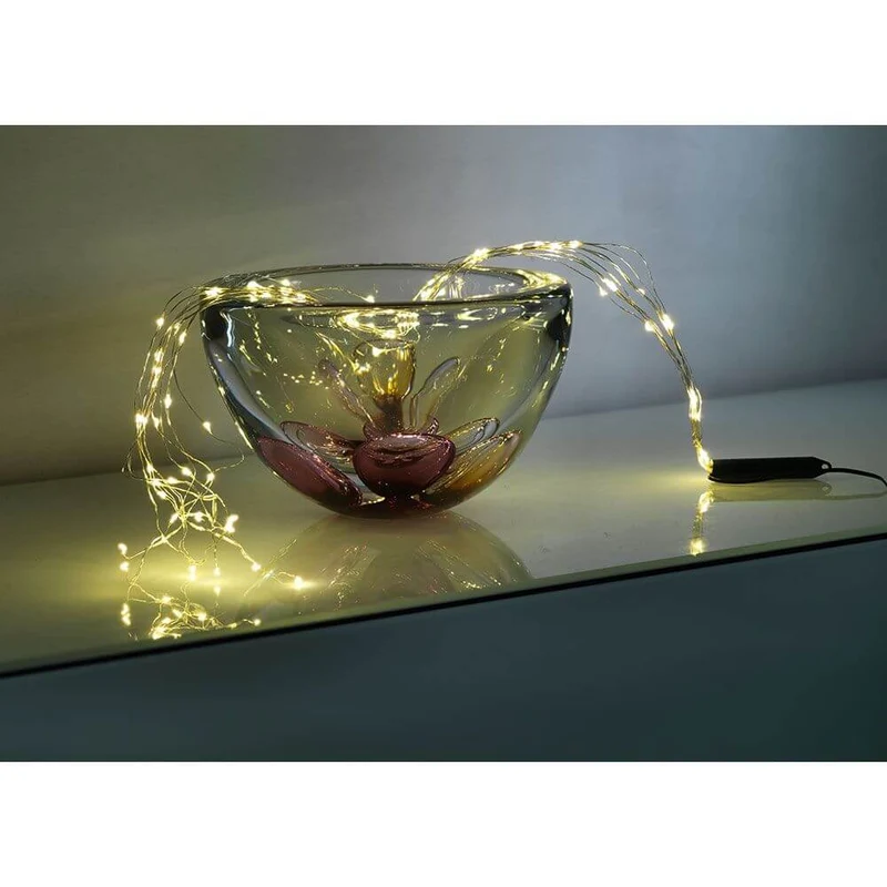 LED Tropfenlametta 10 Stränge mit 9 Dioden 90 Warmweiße Dioden