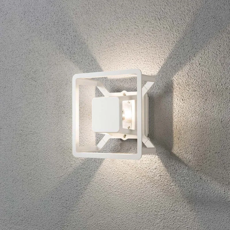 Pescara LED Außen-Wandleuchte Weiß, klares Glas