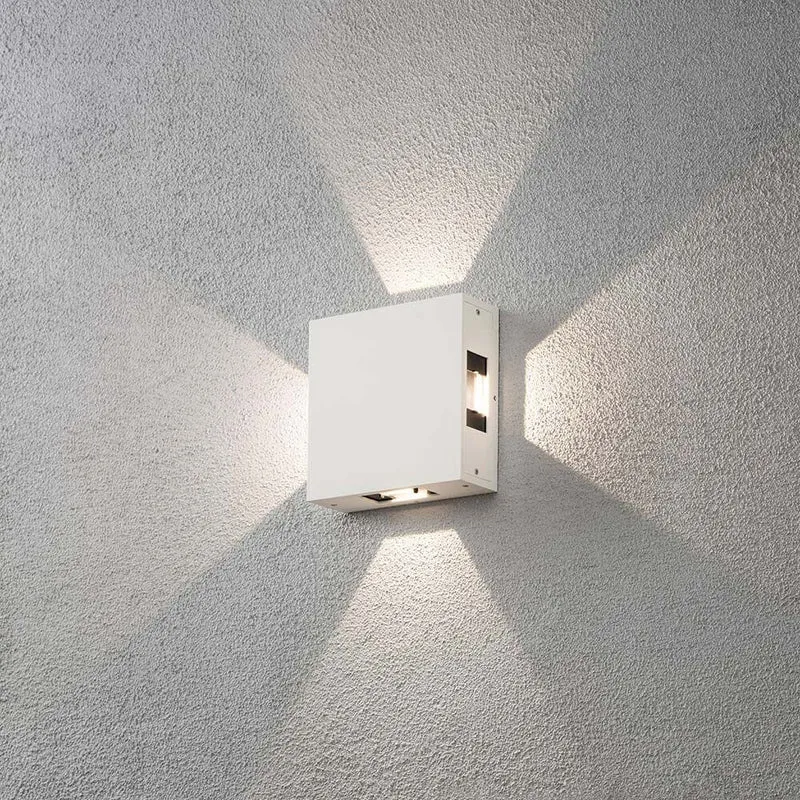 Cremona LED Außen-Wandleuchte 4er-Lichtstrahl einstellbar Weiß