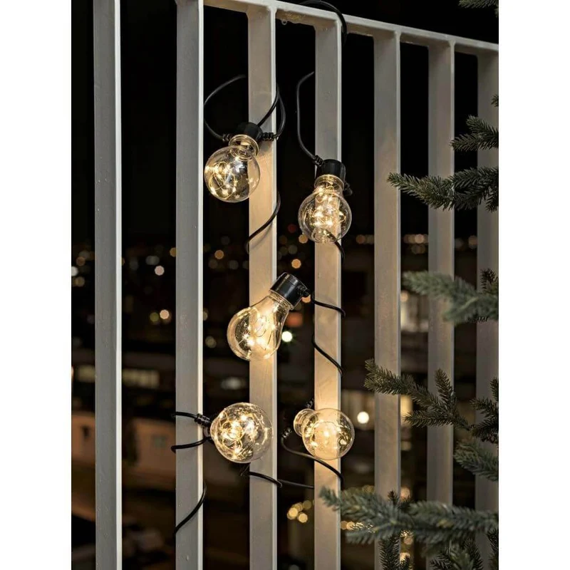 LED Tropfen Biergartenkette klar 50 Dioden Bernstein IP44