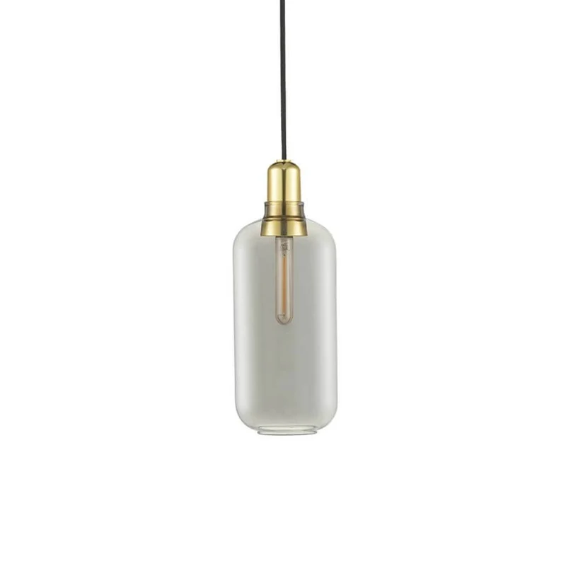 Pendelleuchte Amp L Rauchglas, Messing