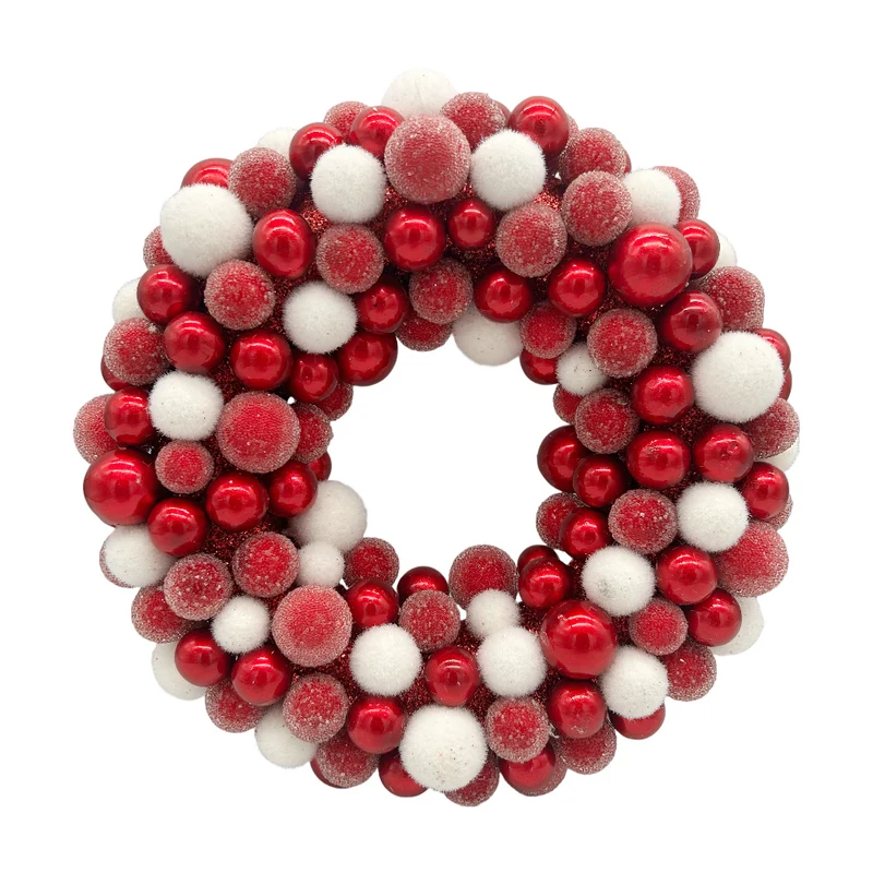 Röd och vit bärkrans 25 cm i diameter