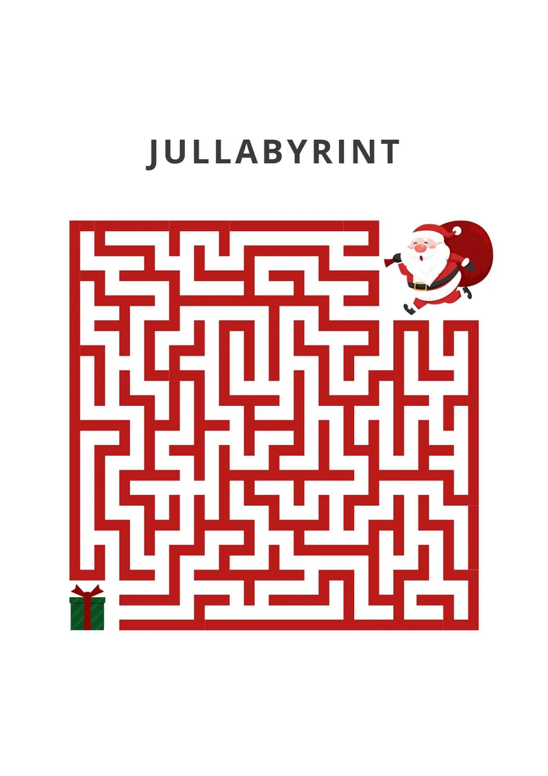 Jullabyrint - Gratis julpyssel