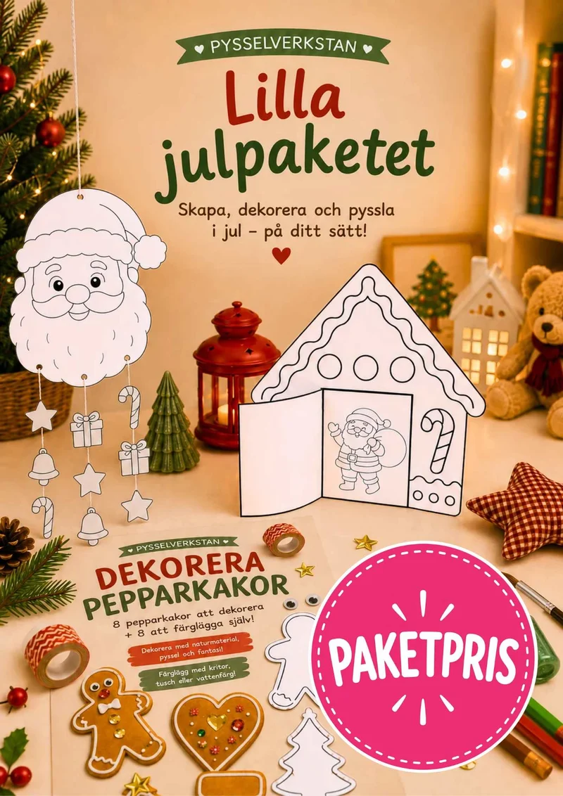 Lilla julpaketet - 3 enklare julpyssel