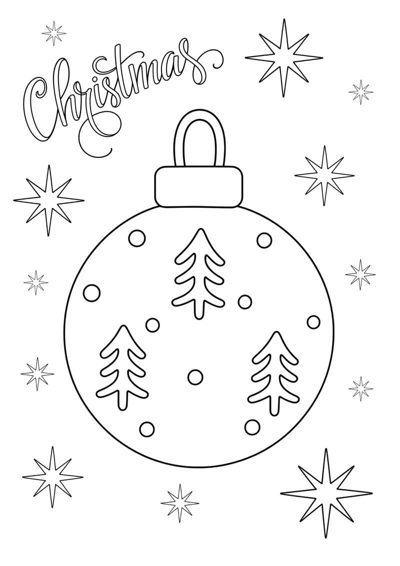 Julgranskula - Gratis målarbild