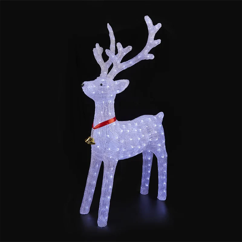 Ren i akryl – 130 cm hög med LED-belysning