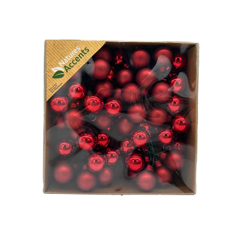 Röda julgranskulor med wire 72-pack