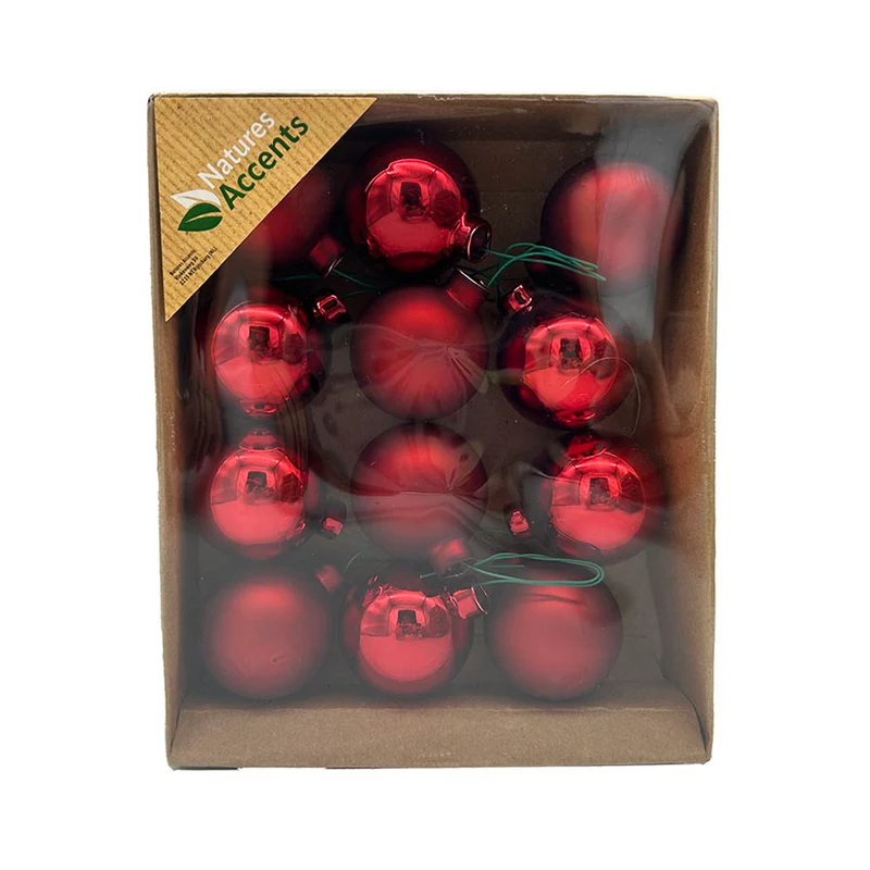 Röda julkulor med wire 12-pack
