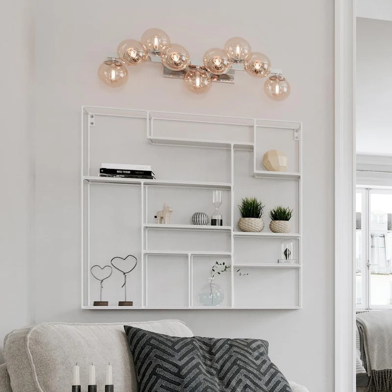 Wand- und Deckenleuchte Splendor 9-flg Goldfarben Bernstein