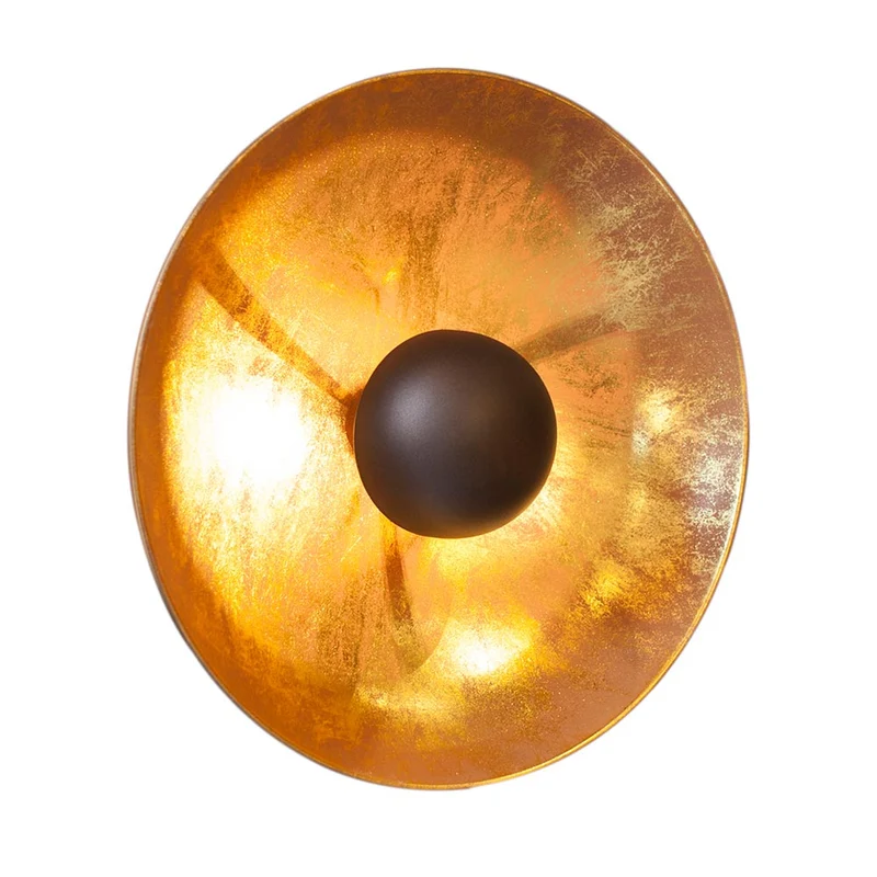 Wandleuchte Captain Ø 60cm Schwarz, Goldfarben