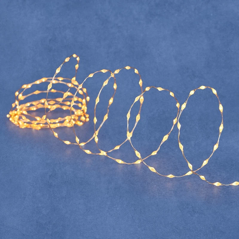 Wireljusslinga 2 meter med 20 LED-lampor i varmvit