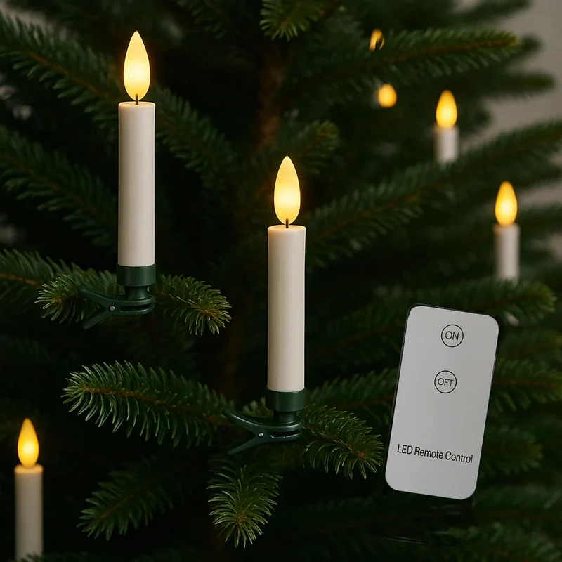 Trådlösa LED-julgransljus med fjärrkontroll – 10, 20 eller 30 st.