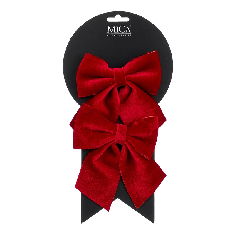 Mörkröda rosetter 12 cm breda 2-pack