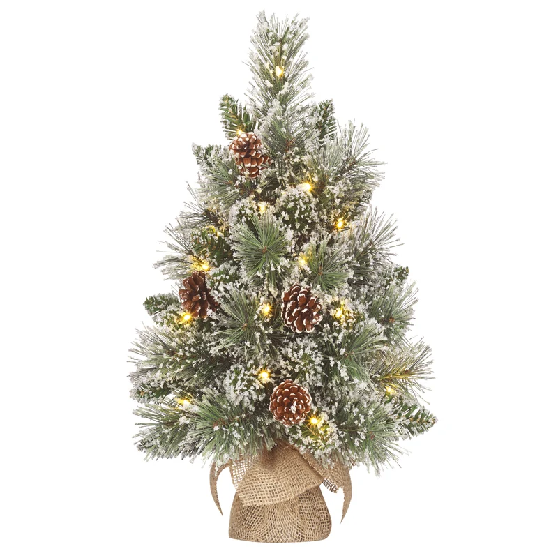 Vandans julgran med ljus & kottar 45 cm hög